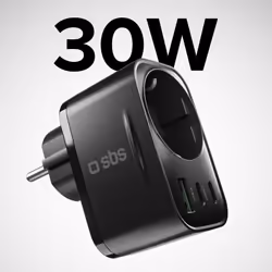 SBS TETRPLUG1USB2CPD30 chargeur d'appareils mobiles Universel Noir Secteur Intérieure - Vue supplémentaire 2