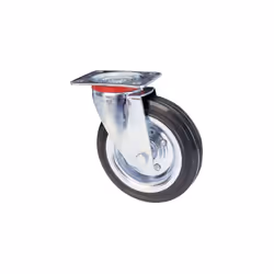 A/ZINCR/GOMMA NERA D.MM 150X37 P.MM 100X85Supporto in acciaio stampato zincocromato ruotante su doppia corona di sfere. Assem ...