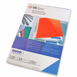 GBC Plats de couverture HiGloss 250 g/m² bleu (100), A4, Bleu, Brillant, 250 g/m², 100 pièce(s)