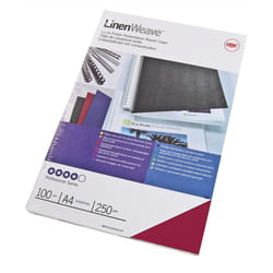 GBC Plats de couverture LinenWeave 250 g/m² rouge (100)
