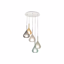 Lustre LED suspendu moderne Lila par Fabas Luce. Lustre suspendu LED avec 5 ampoules E27 non incluses. Lustre à suspension LE ...