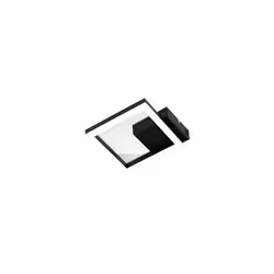 Plafonnier LED Bard moderne avec structure carrée en métal noir et diffuseur en méthacrylate de 11 Watt, design. Plafonnier L ...