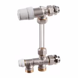 Description générale Kit pour installation monotube 1/2'' comprenant un robinet thermostatisable équerre inversé avec raccord ...