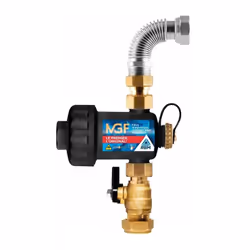 Diamètre raccordement : Cuivre Ø 22 mm Aimant : 11000 Gauss Cartouche filtrante en acier inox AISI 304 Fluide : eau, eau + gl ...