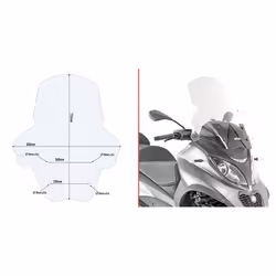 Pare-brise scooter Givi Piaggio MP 350-500 Sport/Business (2018 à 2019)