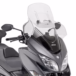 GIVI Airflow pare-brise transparent, 650-770 mm de haut 670 mm de large pour Suzuki Burgman 400 (17-21) Pare-brise