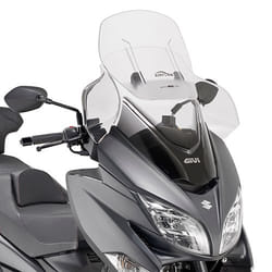 GIVI Airflow pare-brise transparent, 650-770 mm de haut 670 mm de large pour Suzuki Burgman 400 (17-21) Pare-brise
