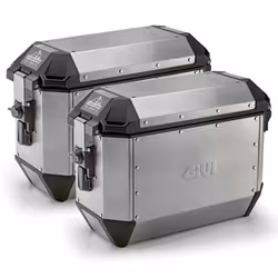 Paire de Valise latérale moto Givi Trekker Alaska Monokey Aluminium naturel 36L