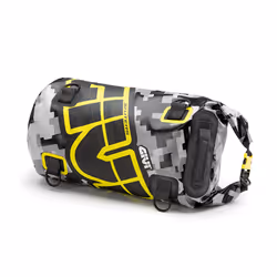 GIVI Easy-T Waterproof - Rouleau de bagages 30 L design camouflage gris, lettrage jaune fluo