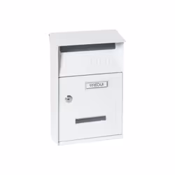 Boîte aux lettres individuelle extérieure avec des lignes droites et de petit taille, idéale pour les petits espaces. Avec un ...