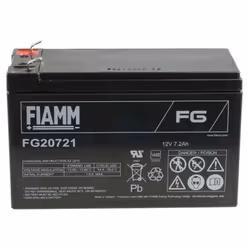 Batterie au plomb Fiamm de la série FG avec les caractéristiques suivantes : Tension : 12V Capacité : 7 ampères Poids : envir ...