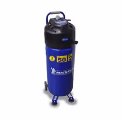 Compresseur a cuve verticale Michelin 50 litres, puissance de 2CV pour une pression maximum de 10 bars. Sans entretien (syste ...