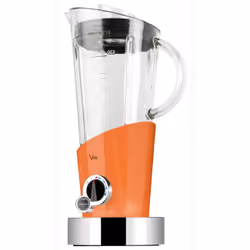 Bugatti Italy Vela, Mélangeur de table, Pileur de glace, 400 W, Orange, Acier inoxydable, Transparent