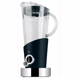 Bugatti Italy Vela, Mélangeur de table, Fonction d'impulsion, Pileur de glace, 400 W, Noir, Acier inoxydable, Transparent