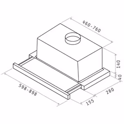 Elica ELITE14 LUX GRIX/A/60 Encastrée Argent, Acier inoxydable 336 m³/h - Vue supplémentaire 4