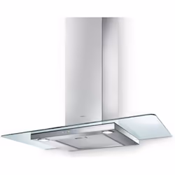 Elica Flat Glass IX/A/90, 450 m³/h, Conduit, 59 dB, Monté au mur, Acier inoxydable, Boutons