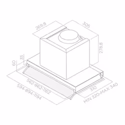 Elica Boxin IX/A/90 Intégré Acier inoxydable 430 m³/h E - Vue supplémentaire 4