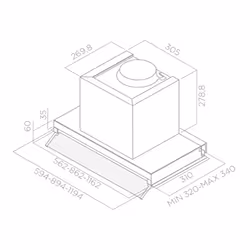 Elica Boxin IX/A/120 Intégré Acier inoxydable 430 m³/h - Vue supplémentaire 4