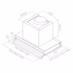 Elica BOX IN PLUX IXGL/A/90 Intégré Acier inoxydable, Blanc 625 m³/h