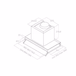 Elica BOXIN Intégré Noir 550 m³/h A