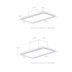 Elica Hilight-X H30 BL MAT/A/100 Intégré au plafond Noir 770 m³/h