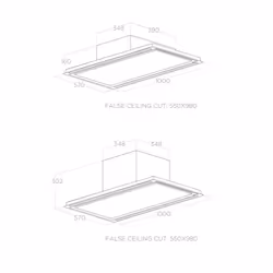 Elica Hilight - X H30WH/A/100 Intégré au plafond Blanc 780 m³/h