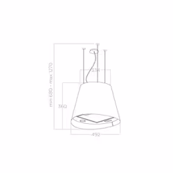 Elica Juno BL/F/50 Lustre suspendu Noir 690 m³/h A