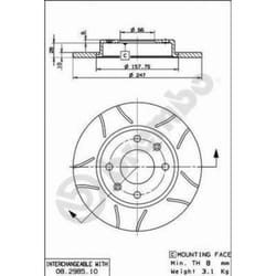 Disque de frein BREMBO Max 08.2985.75, rainuré, plein, 1 pièce