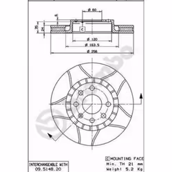Disque de frein BREMBO Max 09.5148.76, avant, rainuré, ventilé, 1 pièce
