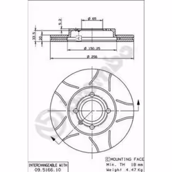 Disque de frein BREMBO MAX 09.5166.75, 1 pièce