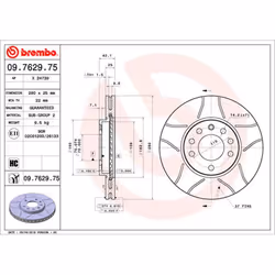 Disque de frein BREMBO MAX 09.7629.75, 1 pièce