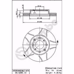 Disque de frein BREMBO MAX 09.5285.75, 1 pièce
