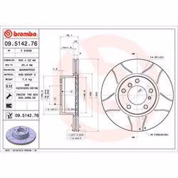 Disque de frein BREMBO MAX 09.5142.76, 1 pièce