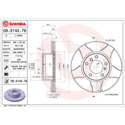 Disque de frein BREMBO MAX 09.5142.76, 1 pièce