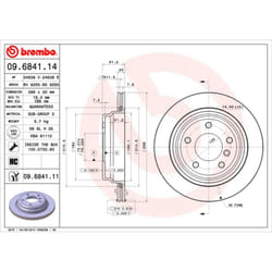 Disque de frein BREMBO 9684111 arrière, ventilé, à haute teneur en carbone, 1 pièce