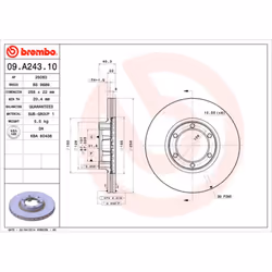 Disque de frein BREMBO 09A24310 avant, ventilé, 1 pièce
