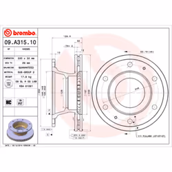 Disque de frein BREMBO 09.A315.10, 1 pièce - Vue supplémentaire 4