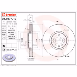 Disque de frein BREMBO 9917711 avant, ventilé, à haute teneur en carbone, 1 pièce