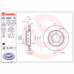 Disque de frein BREMBO 09A59711 arrière, ventilé, à haute teneur en carbone, 1 pièce