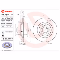 Disque de frein BREMBO 09A81411 arrière, ventilé, à haute teneur en carbone, 1 pièce