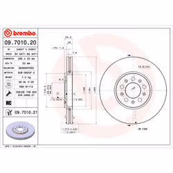 Disque de frein BREMBO 9701021 avant, ventilé, à haute teneur en carbone, 1 pièce