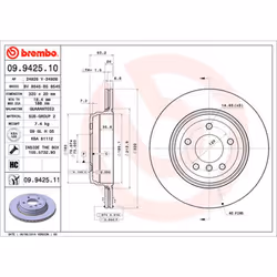 Disque de frein BREMBO 9942511 arrière, ventilé, à haute teneur en carbone, 1 pièce