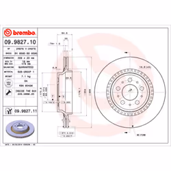 Disque de frein BREMBO 9982711 arrière, ventilé, 1 pièce