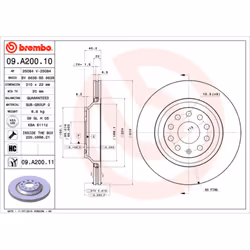 Disque de frein BREMBO 09A20011 arrière, ventilé, à haute teneur en carbone, 1 pièce