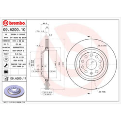 Disque de frein BREMBO 09A20011 arrière, ventilé, à haute teneur en carbone, 1 pièce