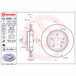 Disque de frein BREMBO 9959011 arrière, ventilé, à haute teneur en carbone, 1 pièce
