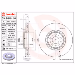 Disque de frein BREMBO 9984811 avant, ventilé, à haute teneur en carbone, 1 pièce