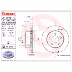 Disque de frein BREMBO 9990511 avant, ventilé, 1 pièce - Vue supplémentaire 3