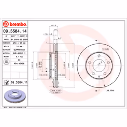 Disque de frein BREMBO 9558411 avant, ventilé, 1 pièce