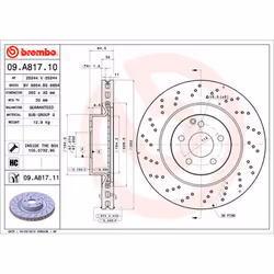 Disque de frein BREMBO 09A81711 avant, ventilé, à haute teneur en carbone, 1 pièce